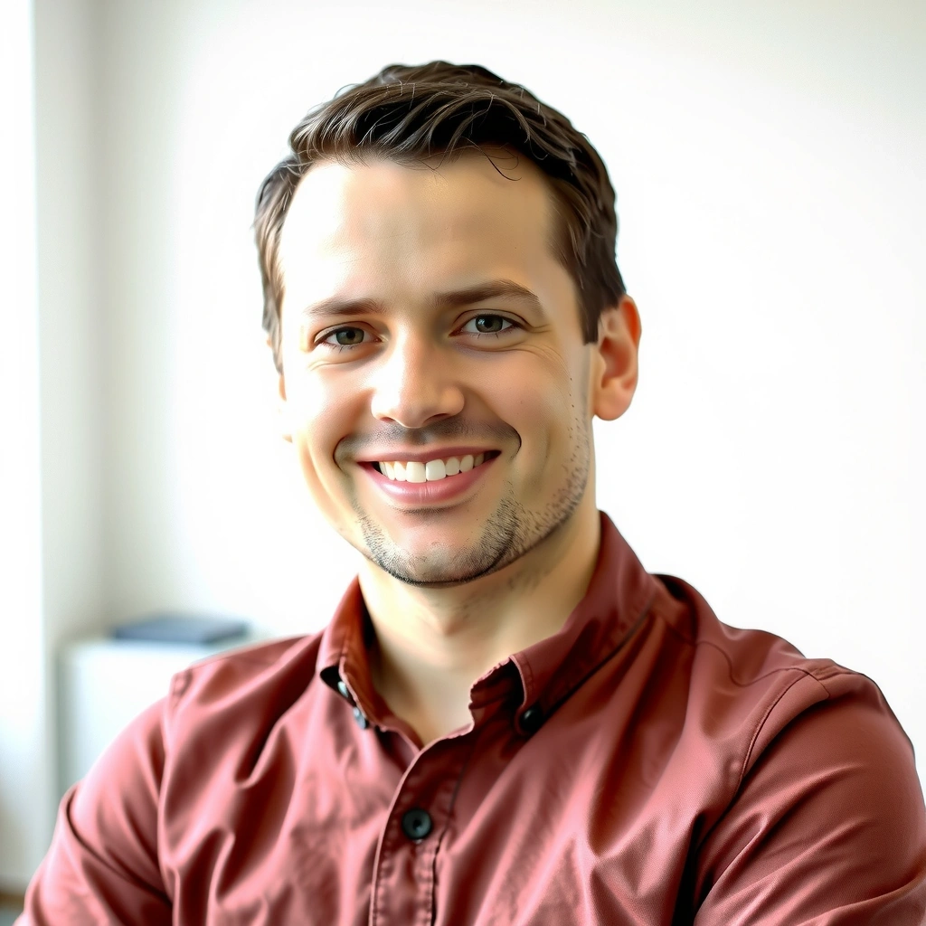 Portrait of Alex Johnson, CEO of TidyForge, smiling confidently