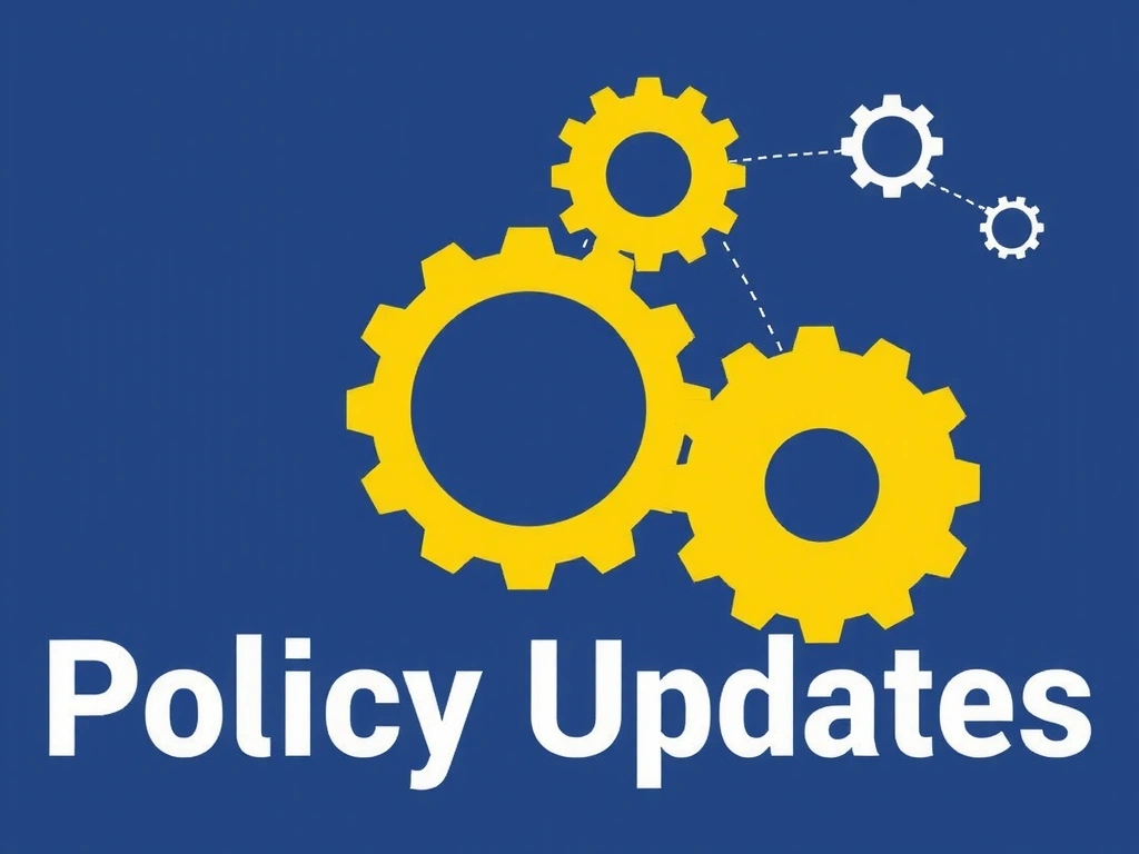 Abstract gears representing policy updates and changes