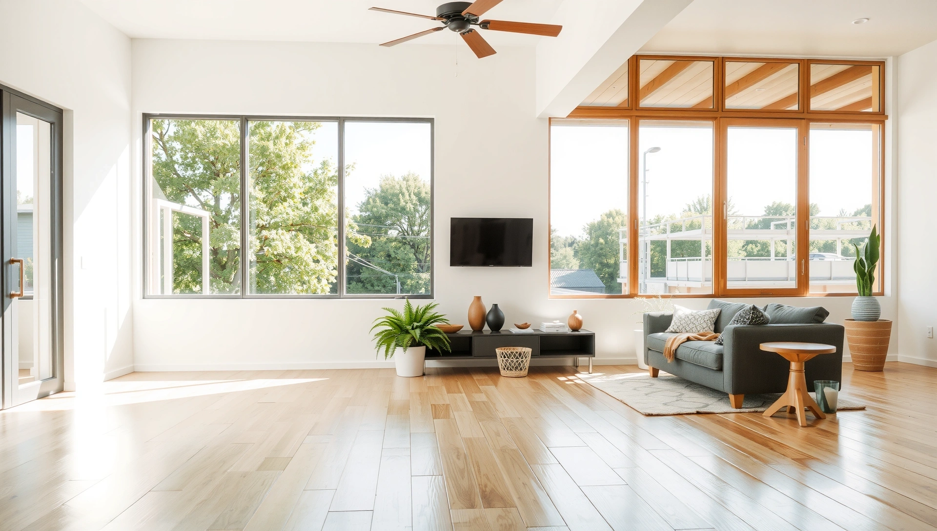 Sparkling clean modern interior with natural light