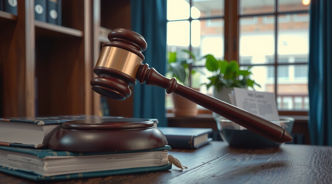Gavel and legal books representing governing law
